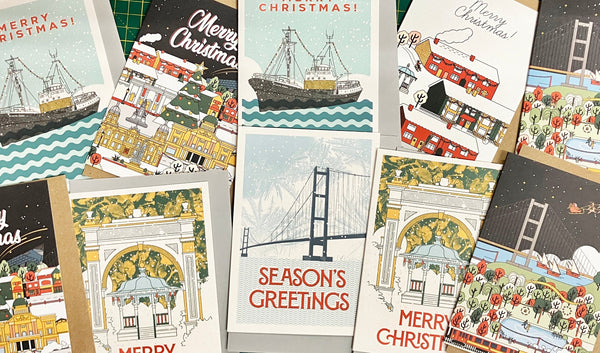 Hull Christmas Cards - Humber Bridge, The Deep, Pearson Park, Maritime