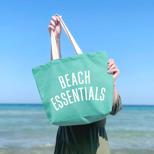Beach Essentials Canvas Tote Bag