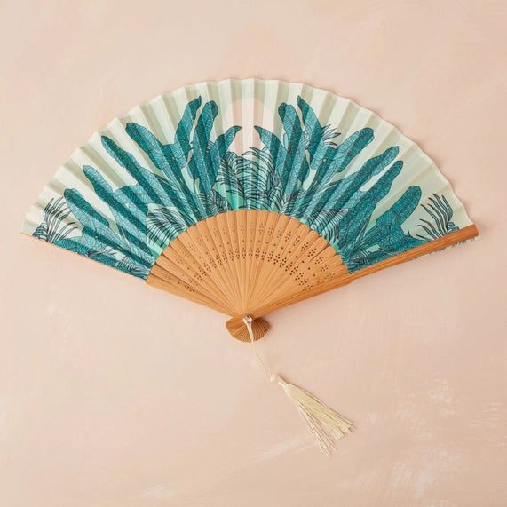 Small Folding Fan - Teal