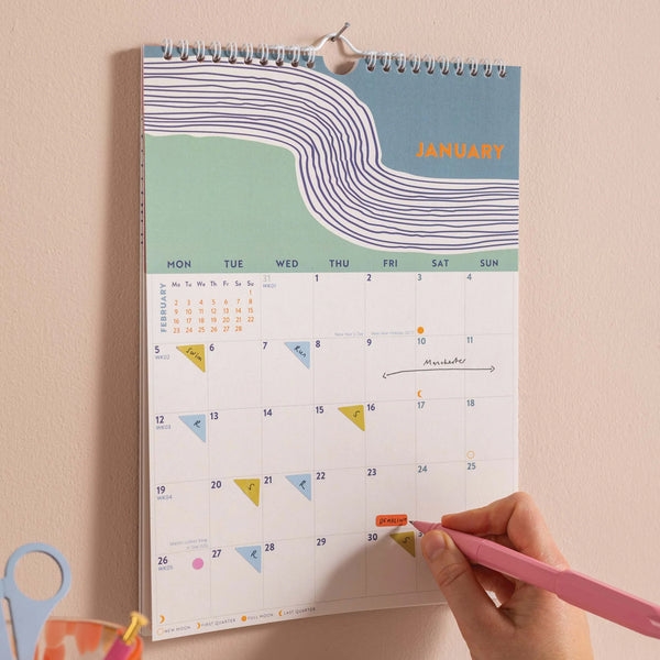 2026 Ocean Art A4 Tidal Waves Calendar