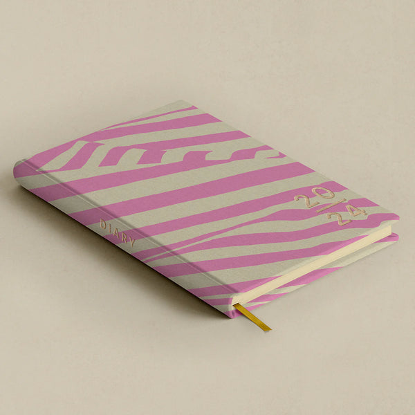 2024 'Blank Canvas' Handmade Diary, Pink & Cream