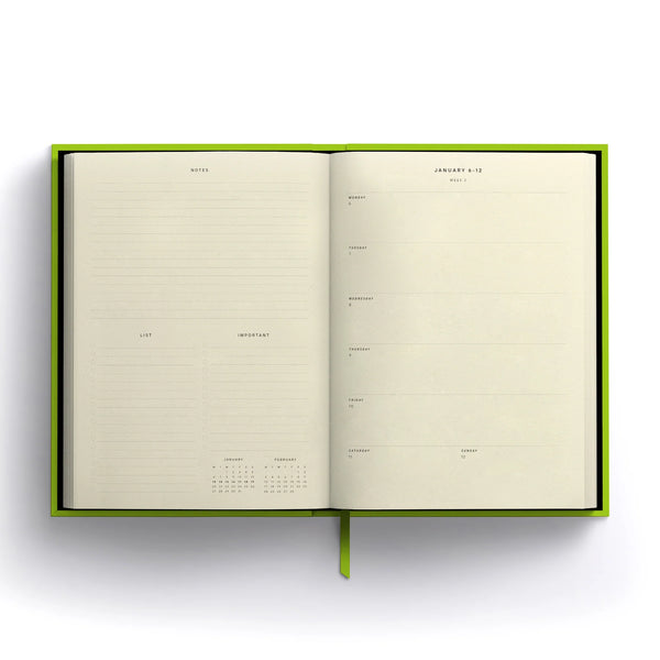 2025 'Blank Canvas' Diary, Lime