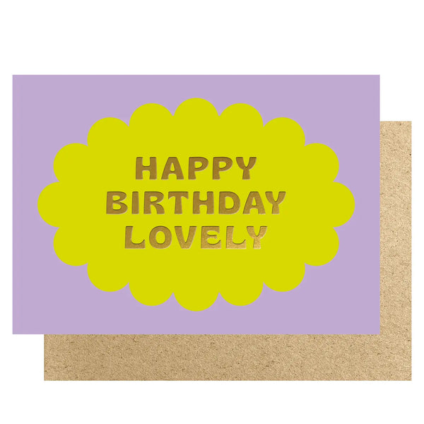 Happy Birthday Lovely Oval Scallop