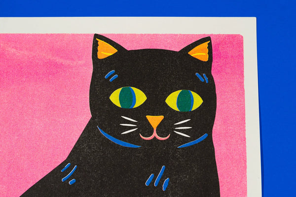 Black Cat Riso Print