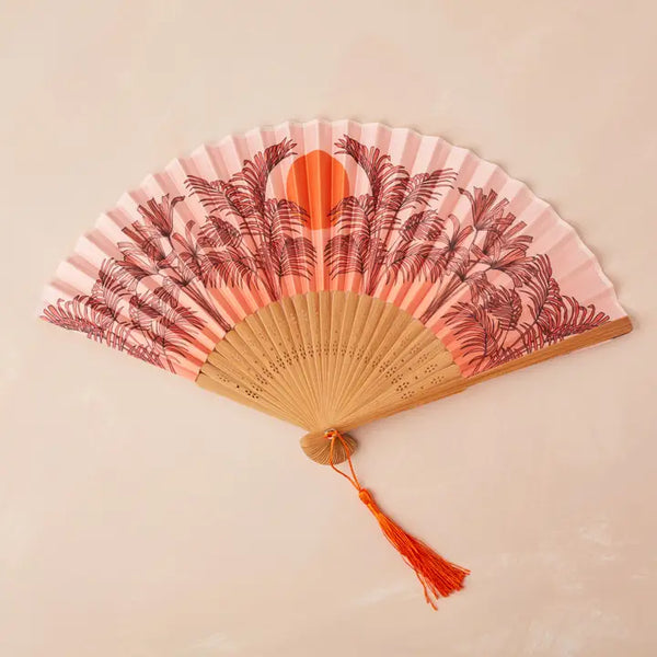 Small Folding Fan - Peachy Orange