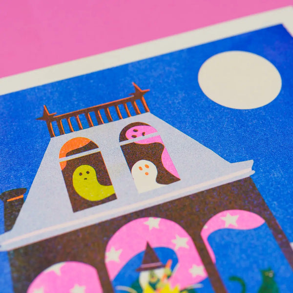 Haunted House Riso Print