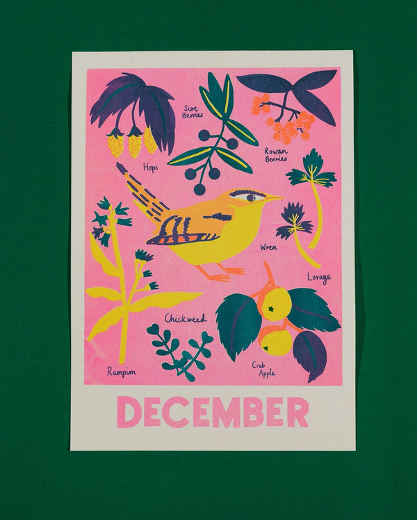 December Forage Riso Print