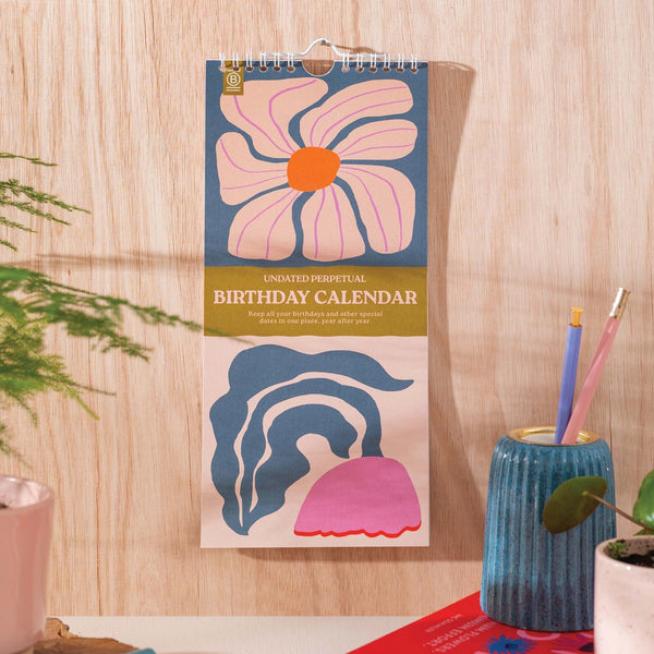 Undated Birthday Calendar - Les Fleurs