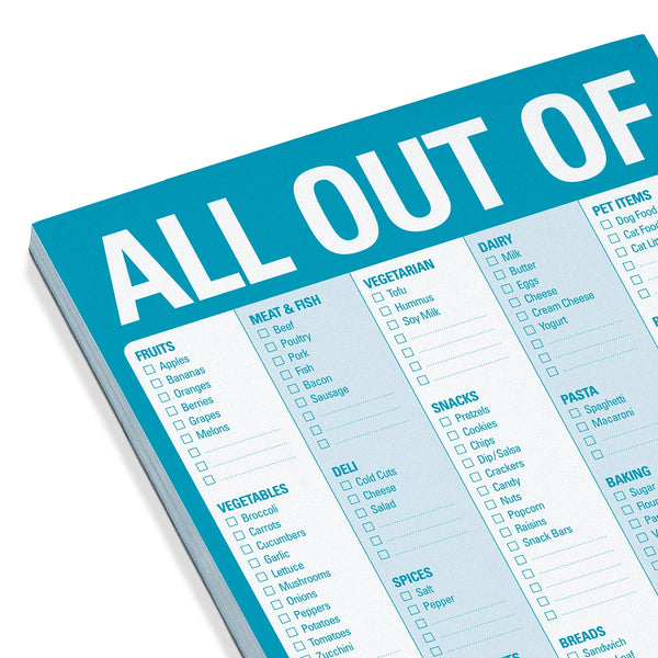 All Out Of Shopping List Pad with Magnet