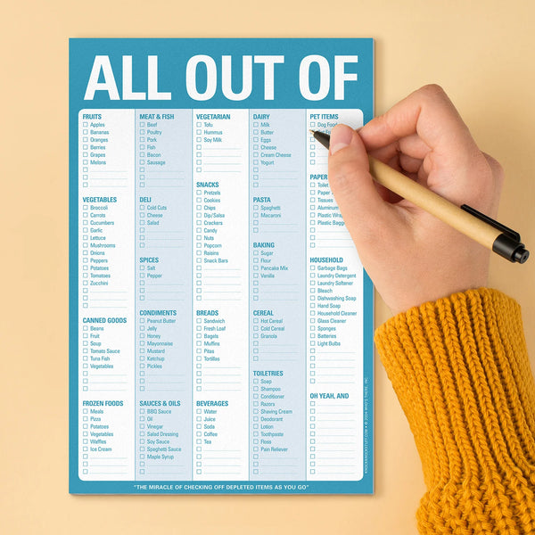 All Out Of Shopping List Pad with Magnet