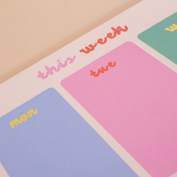 A4 Weekly Planner Pad - Bright Side