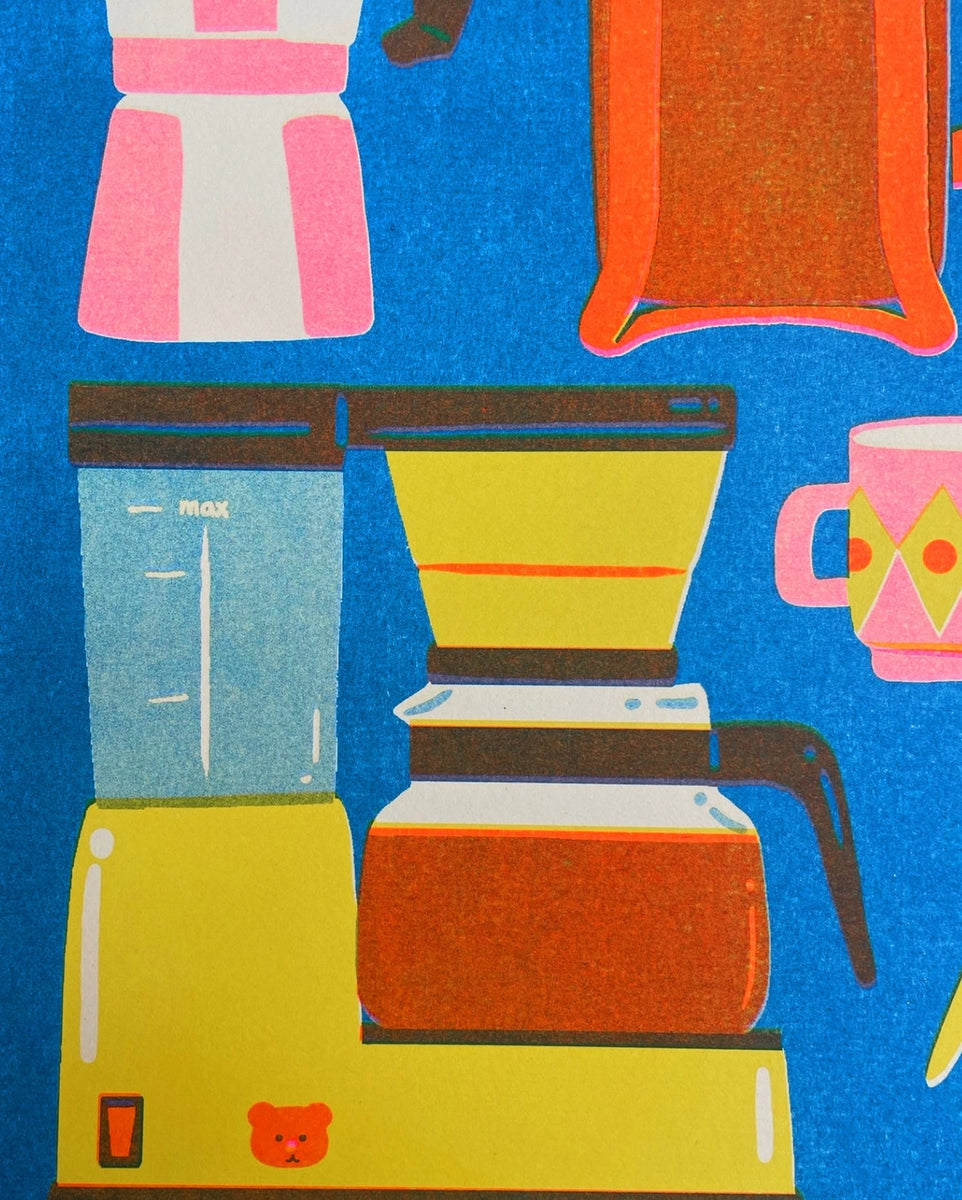 Coffee Pot Riso Print – Form Shop & Studio