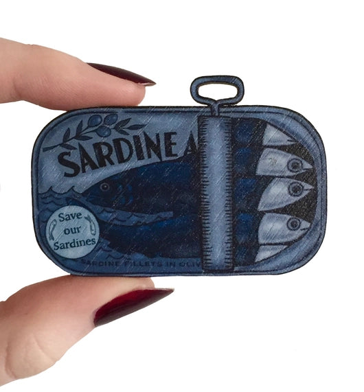 Sardines in a Tin Pin Brooch by Su Owen