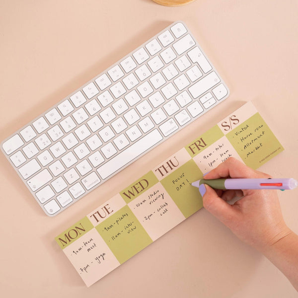 Keyboard Weekly Planner Pad - Matcha