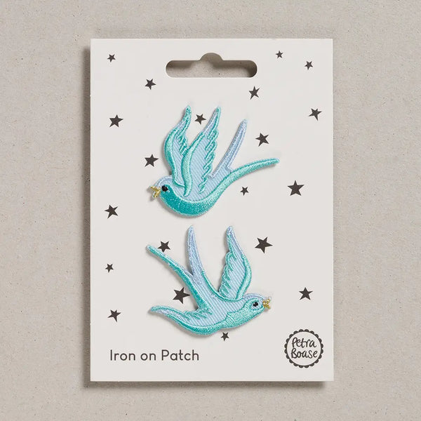 Blue Swallows Iron-on Patch