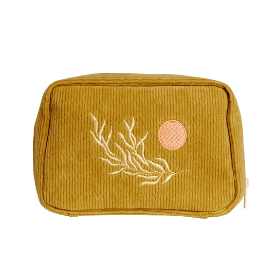 Corduroy Makeup Bag in Olive