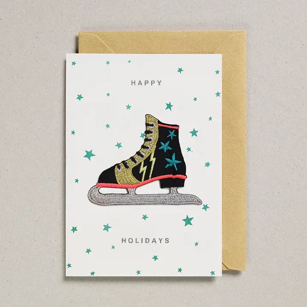 Ice Skate Patch Card