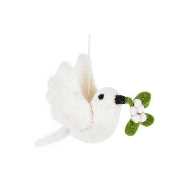 Mistletoe Dove Felt Decoration