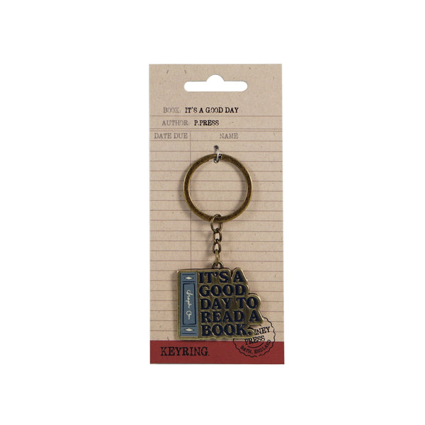 It's a Good Day to Read a Book Metal Keyring