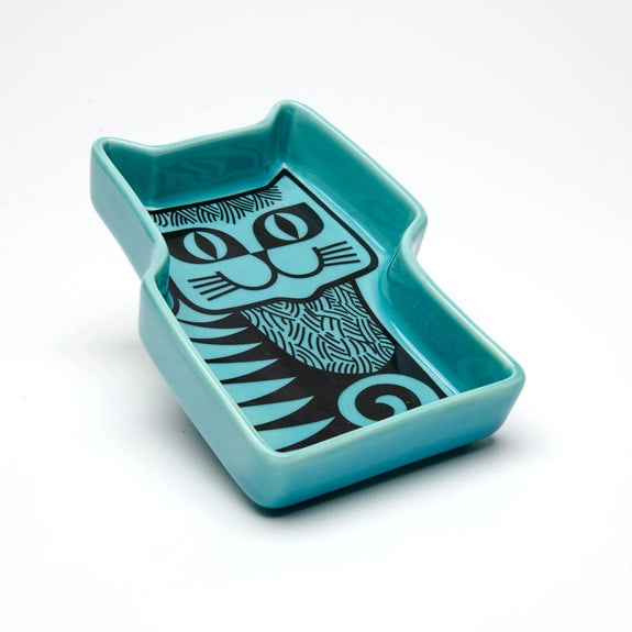 Magpie X Hornsea Cat Trinket Dish Teal