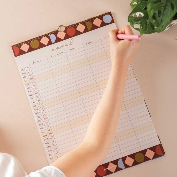 2026 Boho Nouveau A3 Family Planner Calendar