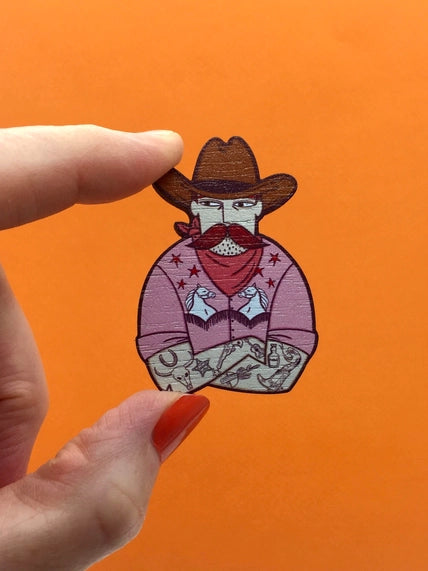 Cowboy Pin Brooch by Su Owen