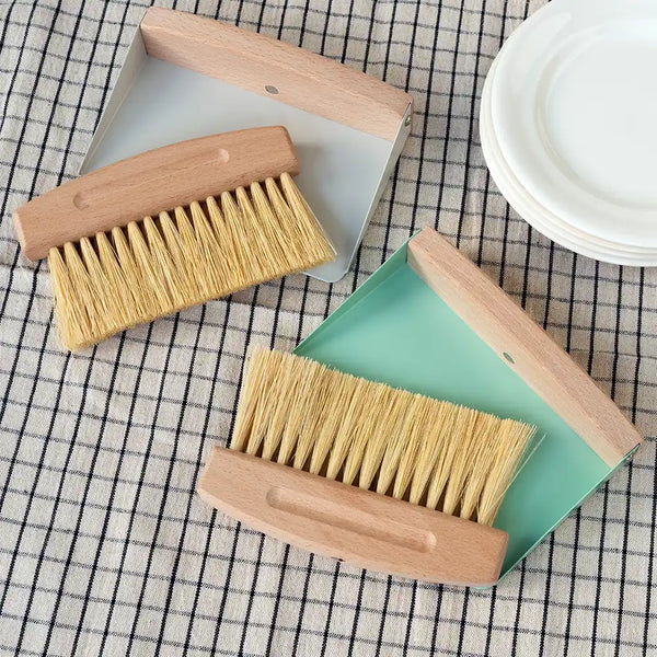 Wooden Table Brush and Pan Set