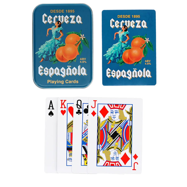 Playing Cards in a Tin - Cerveza Espanola