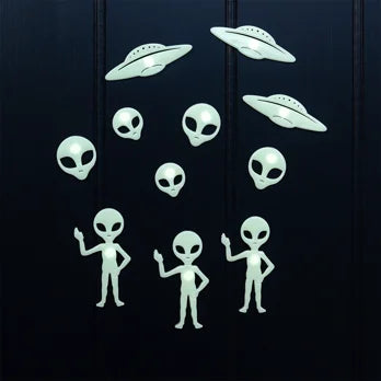 Glow in the Dark Stick-on Shapes - Aliens