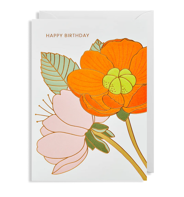 Happy Birthday Orange Flower by Lagom