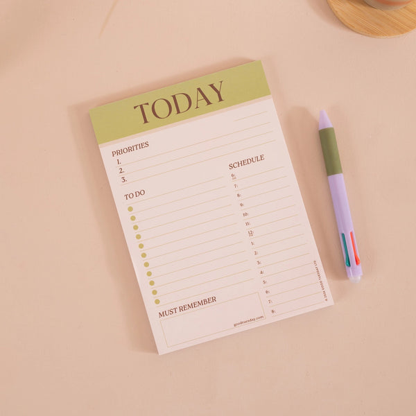 A5 Daily Planner Pad - Matcha