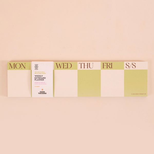 Keyboard Weekly Planner Pad - Matcha
