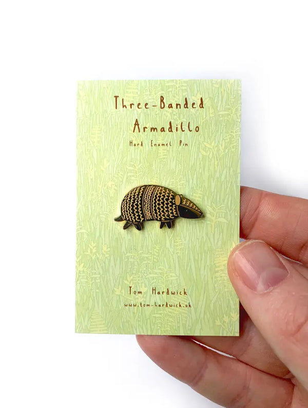 Armadillo Enamel Pin Badge by Tom Hardwick