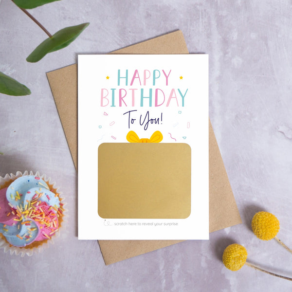 Birthday Present Pink - Make Your Own Scratch Card