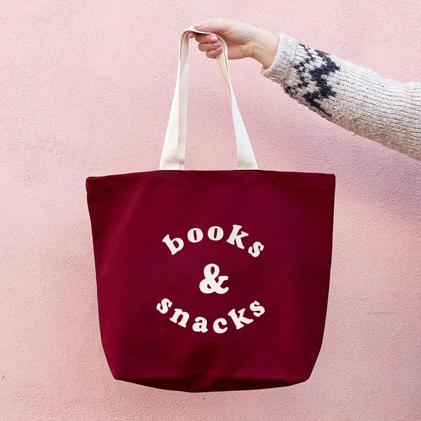 Books & Snacks Canvas Tote Bag