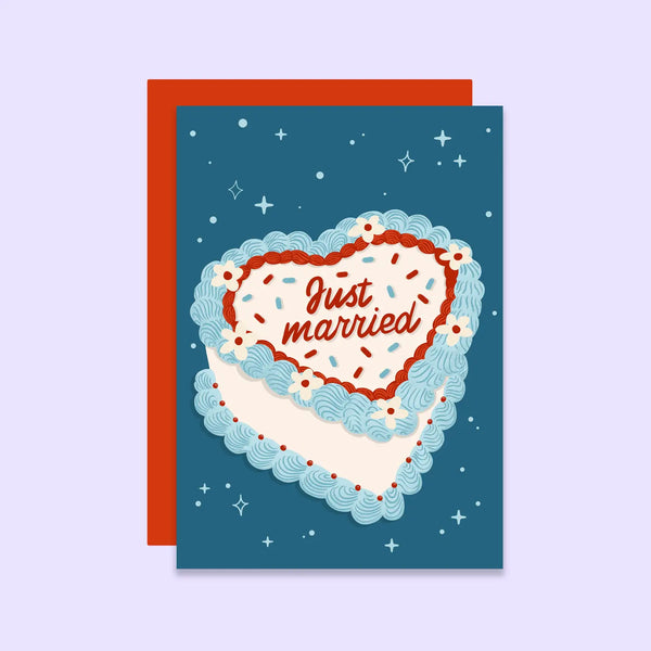 Just Married Vintage Cake