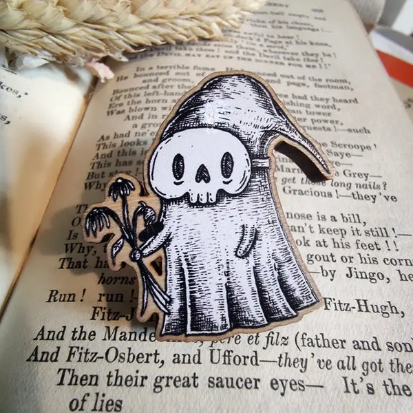 Skelly the Spooky Boyfriend Wooden Pin by Jon Turner