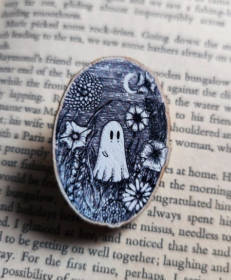 Meadow Ghost Wooden Pin