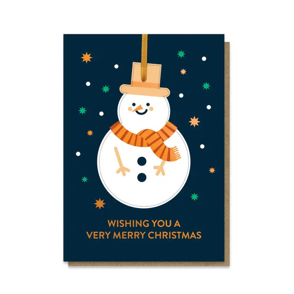 Snowman Pop-Out Bauble Card