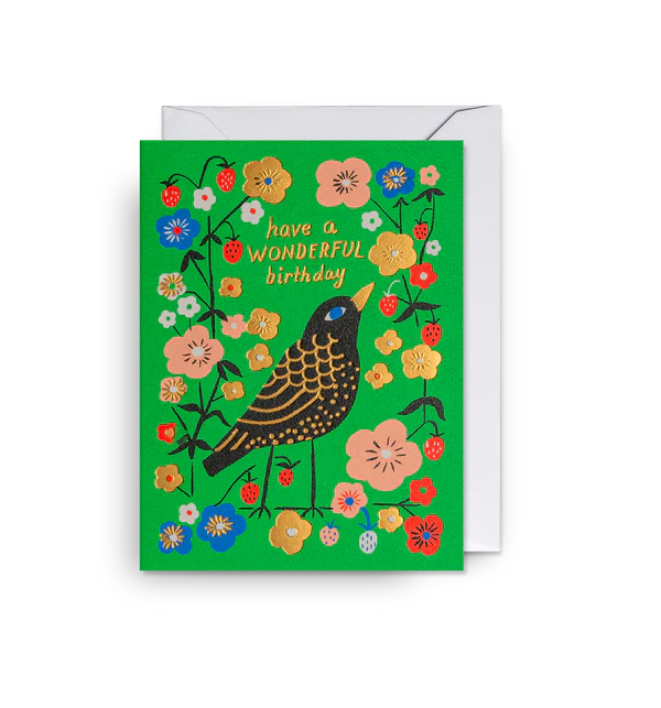 Wonderful Birthday Bird Mini Card by Lagom