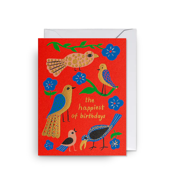 Happiest of Birthdays Birds Mini Card by Lagom