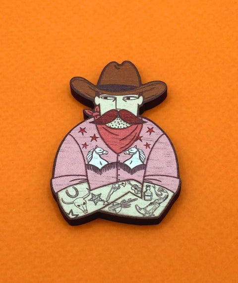 Cowboy Pin Brooch by Su Owen