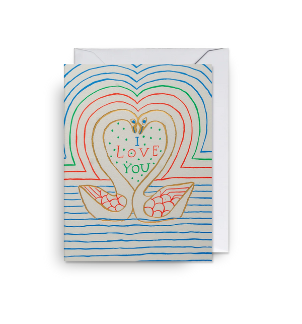 I Love You Swans Mini Card
