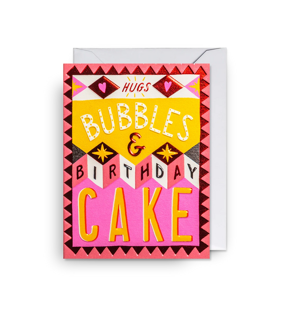 Hugs, Bubbles & Birthday Cake Mini Card