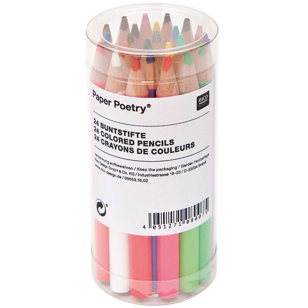 24 Short Colouring Pencils