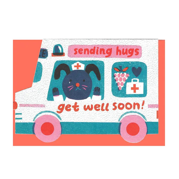 Get Well Soon Van Die-Cut Card by The Printed Peanut