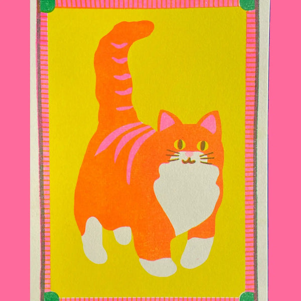 Orange Cat Mini Riso Print