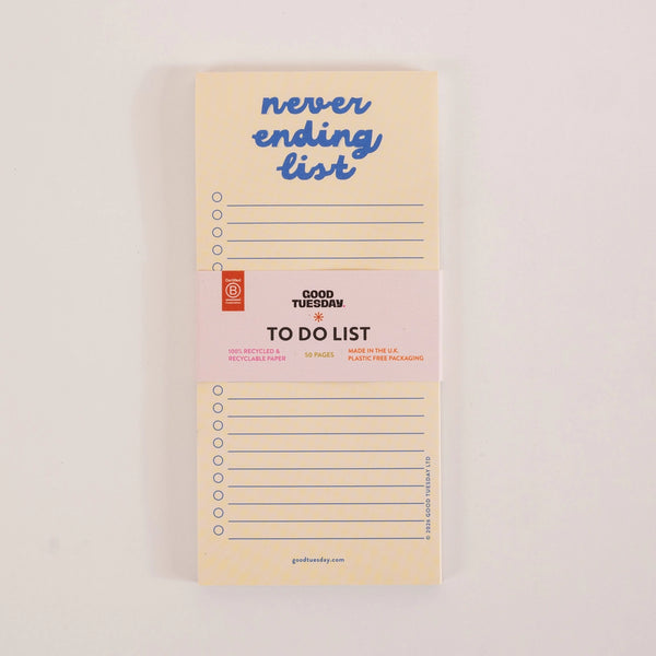 To Do List Pad - Yellow Never Ending