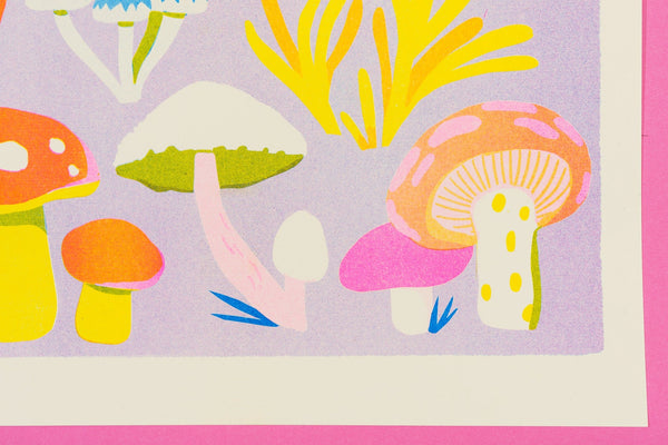Mushroom Riso Print