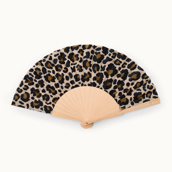Leopard Print Hand Fan